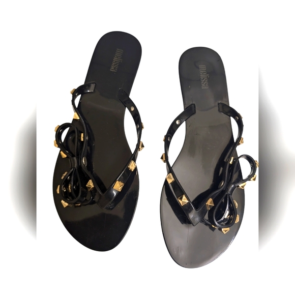 Melissa Shoes - Melissa - Studded Bow Tie Slippers/Flip-Flop Size: US 7